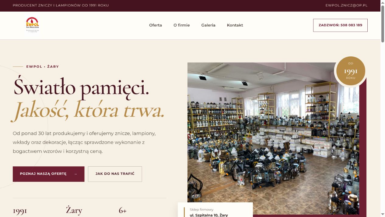 EWPOL website homepage preview
